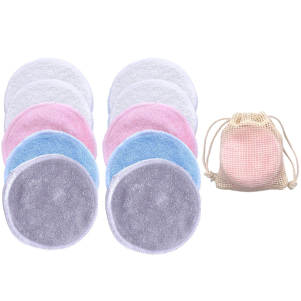 Reusable Bamboo Fiber Makeup Removal Rounds (10-Piece Set)