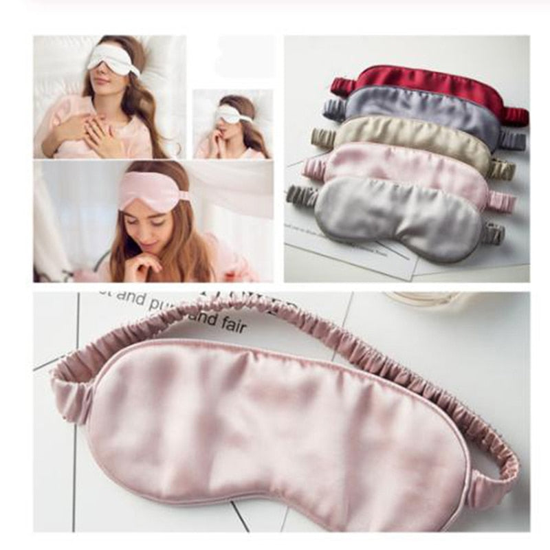 1Pc New Silk Sleeping Eye Mask Cover Blindfold