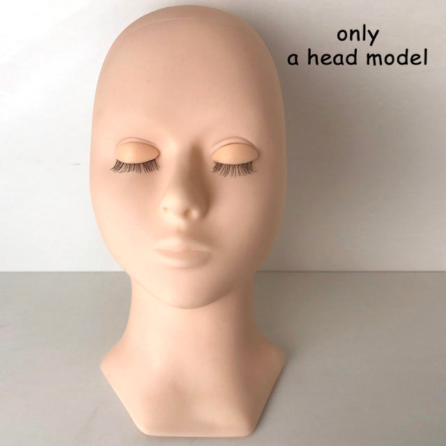 Training Lash Mannequin Head with Eyelid Kit | Reusable Practice Head for Lash Artists