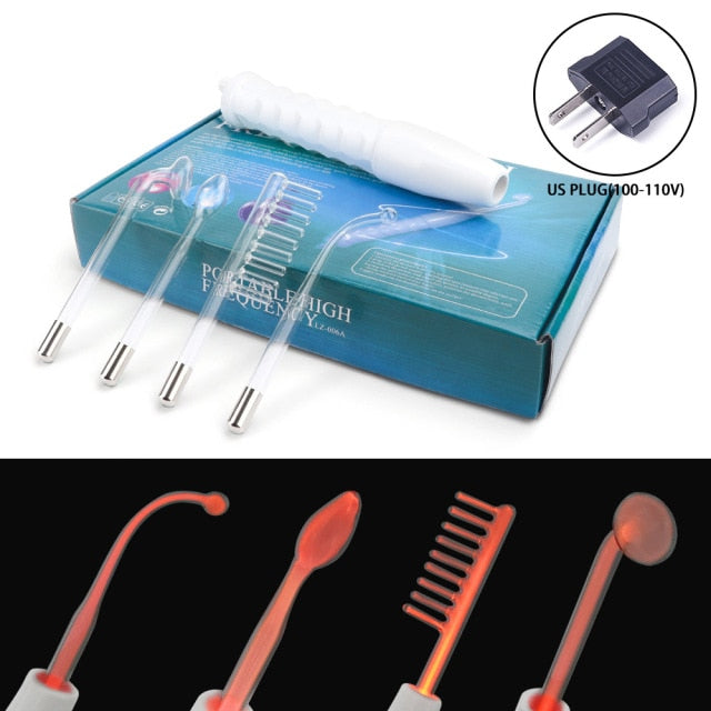 4-in-1 High Frequency Electrode Wand – Electrotherapy Glass Tube